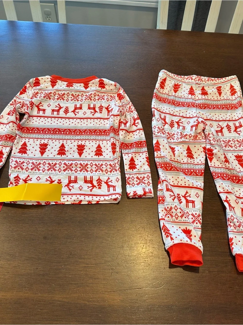 Kids Holiday Red & White Reindeer Pajama Set